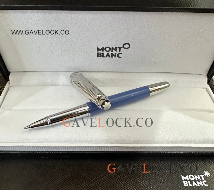 New Arrival! Mont blanc Glacier Blue Meisterstuck Rollerball Slim size